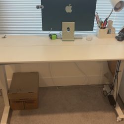 White Electric Standing Desk