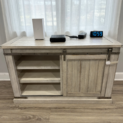 Value City Furniture TV Console – Good Condition, Gray, 50in Width - Brick Township, NJ