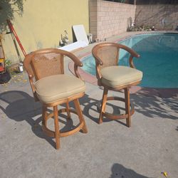 Vintage Swivel Bar Stool Chairs Set 