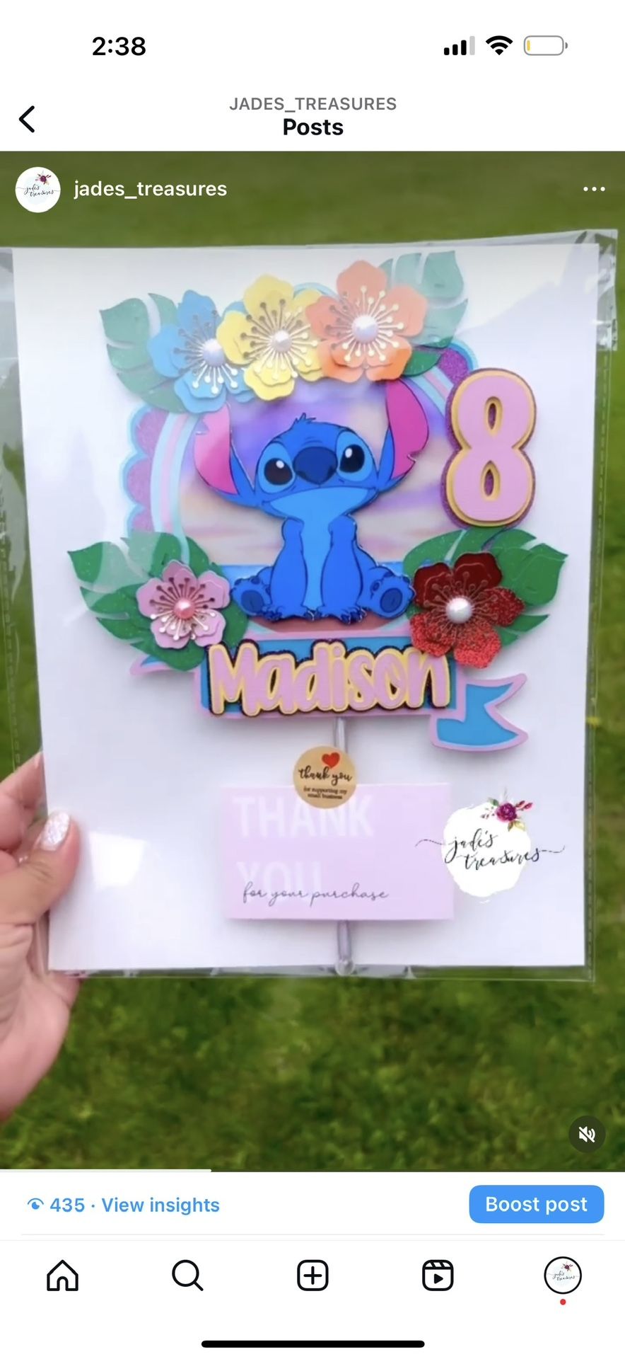 Stitch Cake Topper