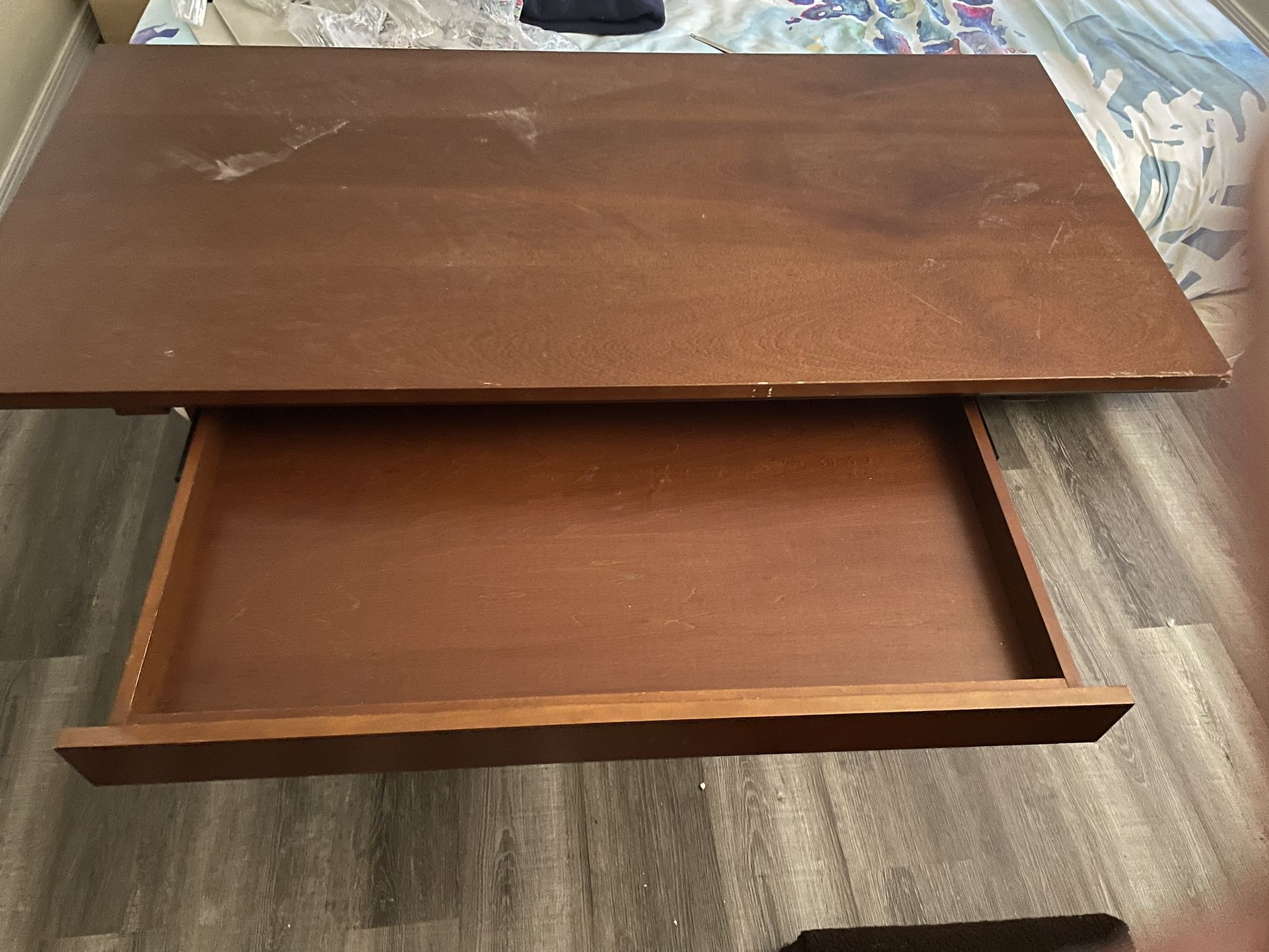 Medium Size Wood Table With Drawer 