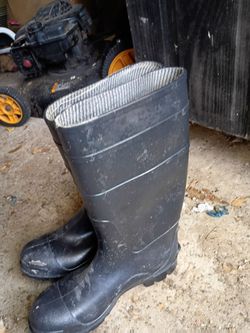 A Black Steele Toe Rubber Boots