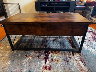 Rustic Lift Top Coffee Table w/ Hidden Storage & Expandable Top