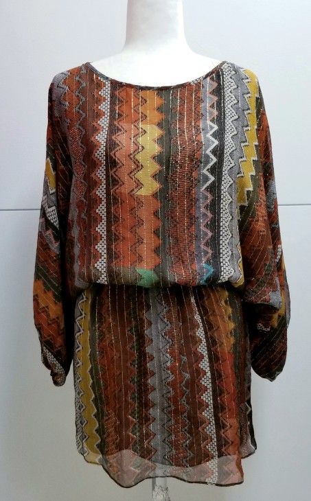 Multicolor Knit Tunic Top XS