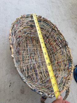 Handwoven Recycled Newspaper Basket