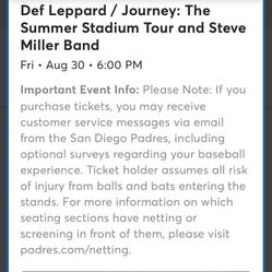 Def Leppard Tickets 