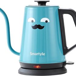 Gooseneck Electric Kettle,1.0L Colorful Electric Tea Kettle of Stainless Steel,1000W Cartoon Hot Water Kettle with Auto Shut Off,Cute Pour Over Kettle