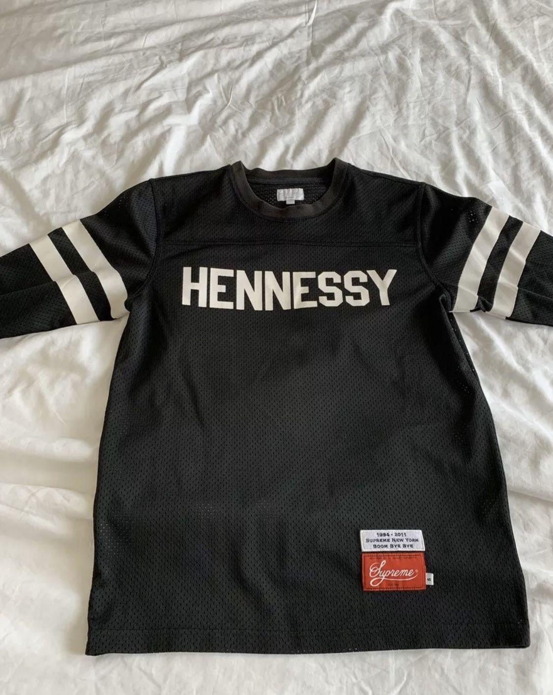 Supreme Hennessy Jersey size Small Black shirt box logo rare Bape shark bbc billionaire boys club