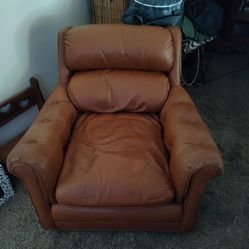 Vintage Leathermen Chair (plus leather foot stool)