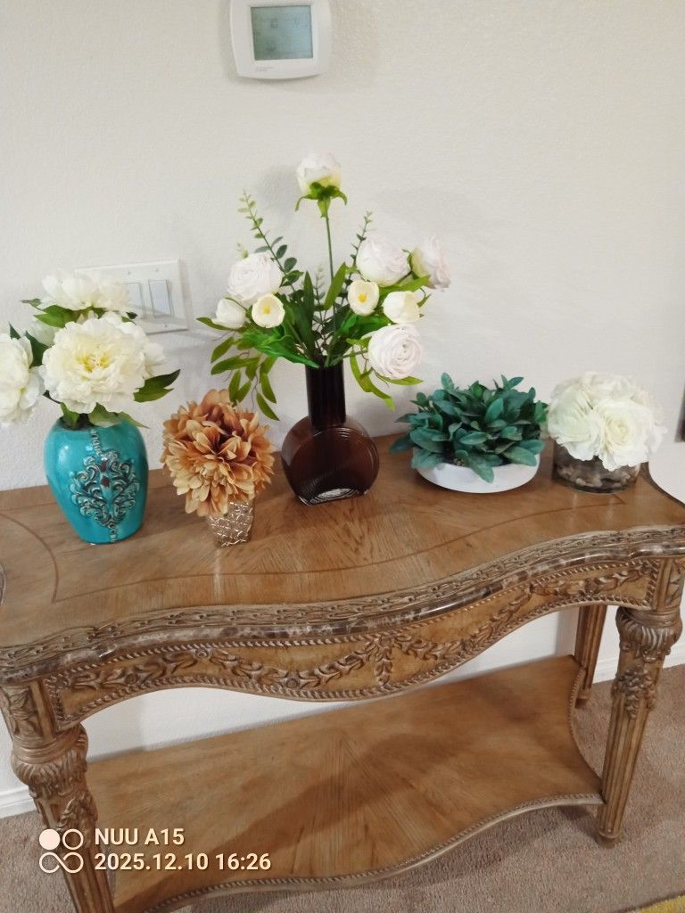 Artificial Flower And Plant Arrangements $15 Each $10 For The Orange Flower One