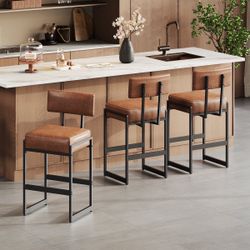Faux Leather Barstools(2pcs)