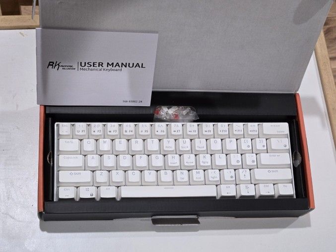 RK ROYAL KLUDGE RK61 Wired 60% Mechanical Gaming Keyboard Programmable QMK/VIA RGB Backlit Compact