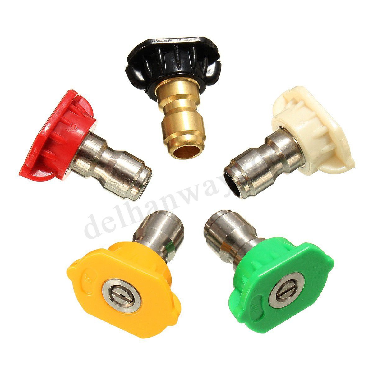 Pressure Washer Spray Nozzle Tips - 1/4 Quick Connection Design 2.5 GPM (5 Pack)