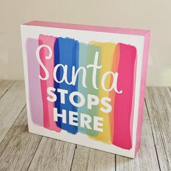 6"x5.5"×1" Santa Stops Here Multicolored Decorative Desktop Hallow Wooden Decor Sign Plaque Holidays Christmas Seasonal Bright Fun! New with Tags!

Ma