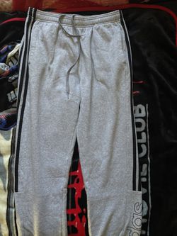 Grey And Black Adidas Sweat Pants