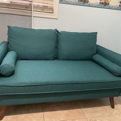 Teal green Loveseat and Sofa Set, Modern Contemporary Urban Design, Living Lounge