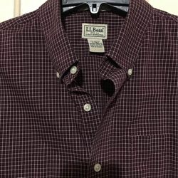 L.L.Bean MENS buttons down Wrinkle Resistant Shirt size L TALL