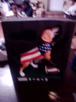Dog Figurine with American Flag Outfit solar light