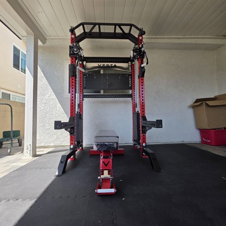 Vesta Pro Series 2in1 Squat Rack | Functional Trainer | 400lb Weight Stack | Commercial Grade | Adjustable Pulley System | FREE DELIVERY🚚 