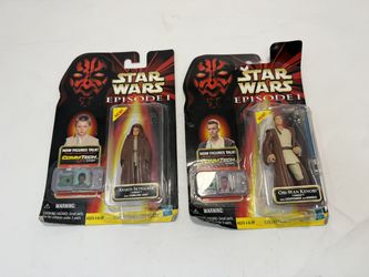Star Wars Episode I Anakin & Obi-Wan CommTech Figures 1999