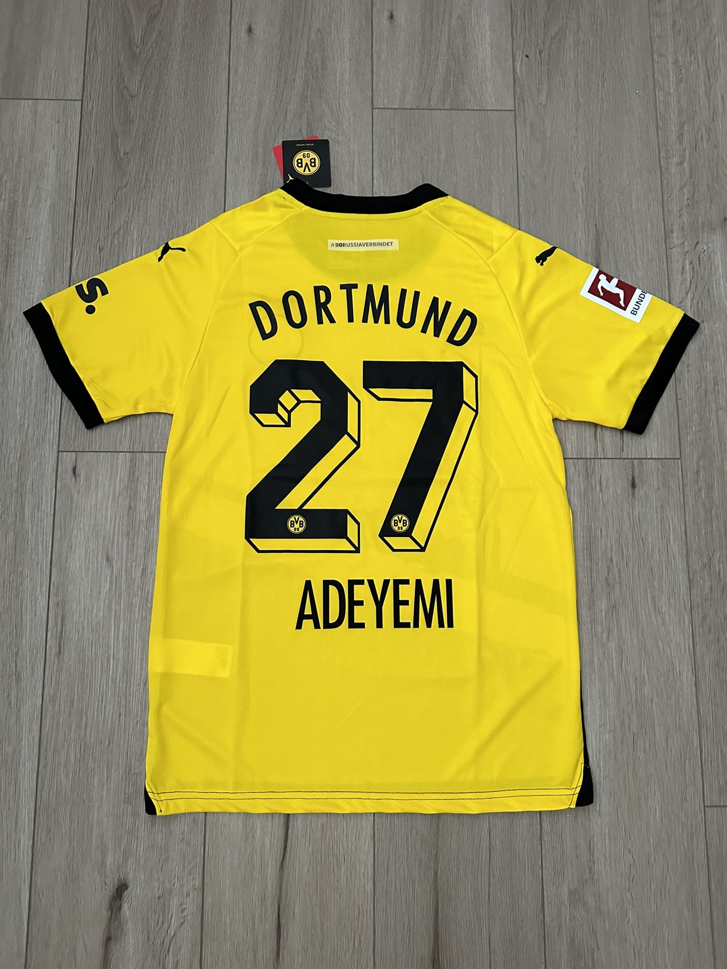 Borussia Dortmund 23/24 Karim Adeyemi Home Yellow Soccer Jersey Men’s Size True
