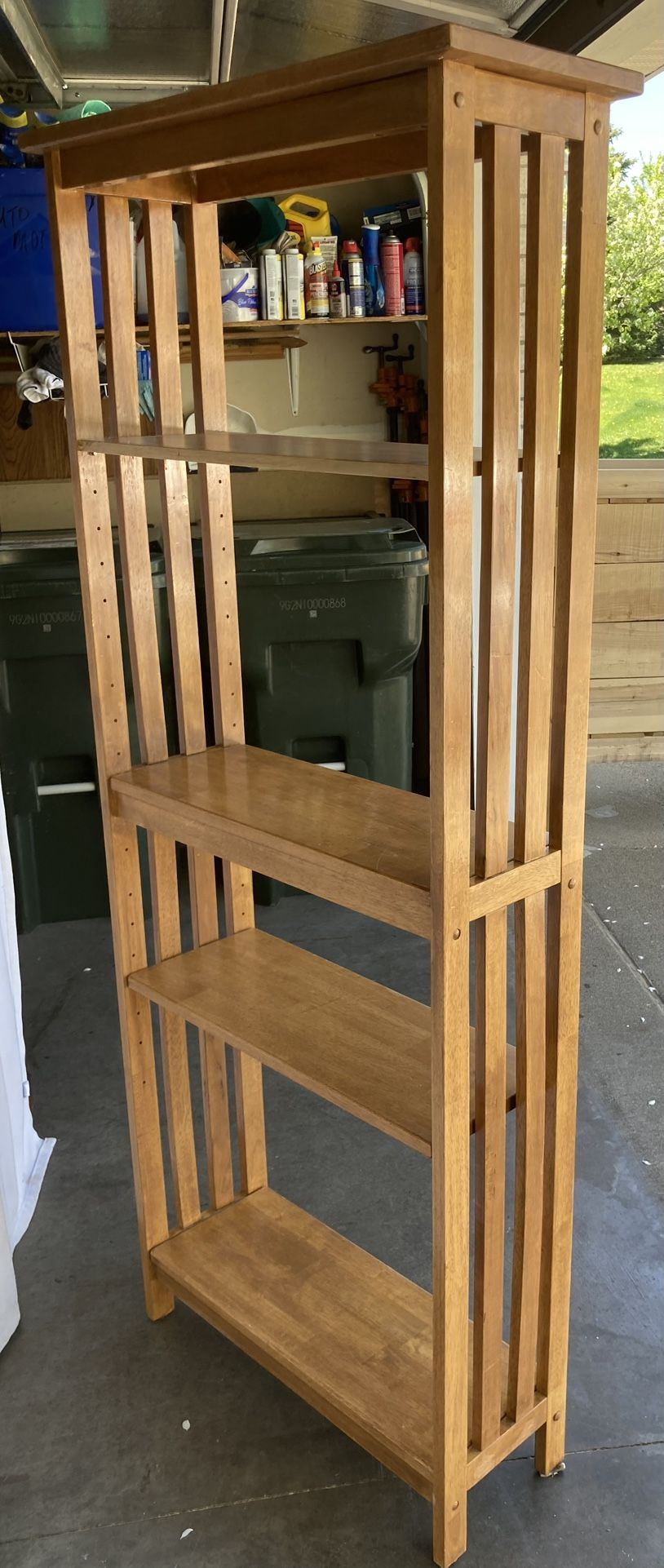 Solid Wood 4 Tier Mission Style Bookshelf Storage Display Center