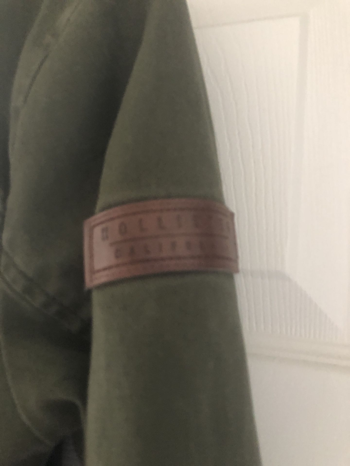 Hollister coat Xs Green+fur Trim Women XS