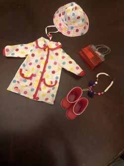 Our Generation Rain Jacket Set plus Doll Necklace