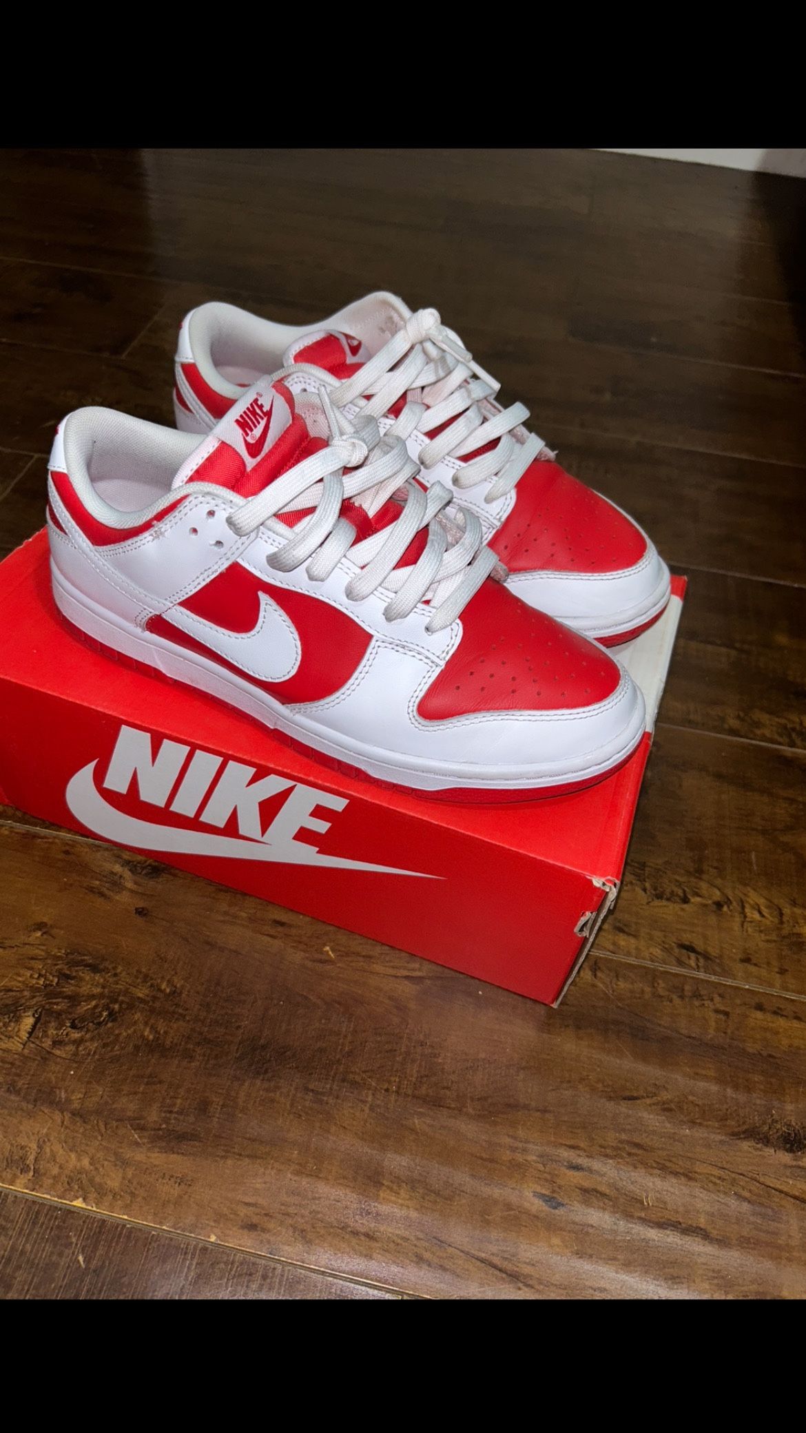 Championship Red Nike Dunks