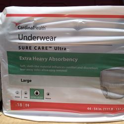 Cardinal Health Underwear LG 18ct