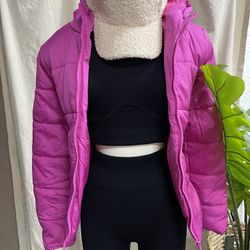 Puffer Pink  Jacket For Woman
