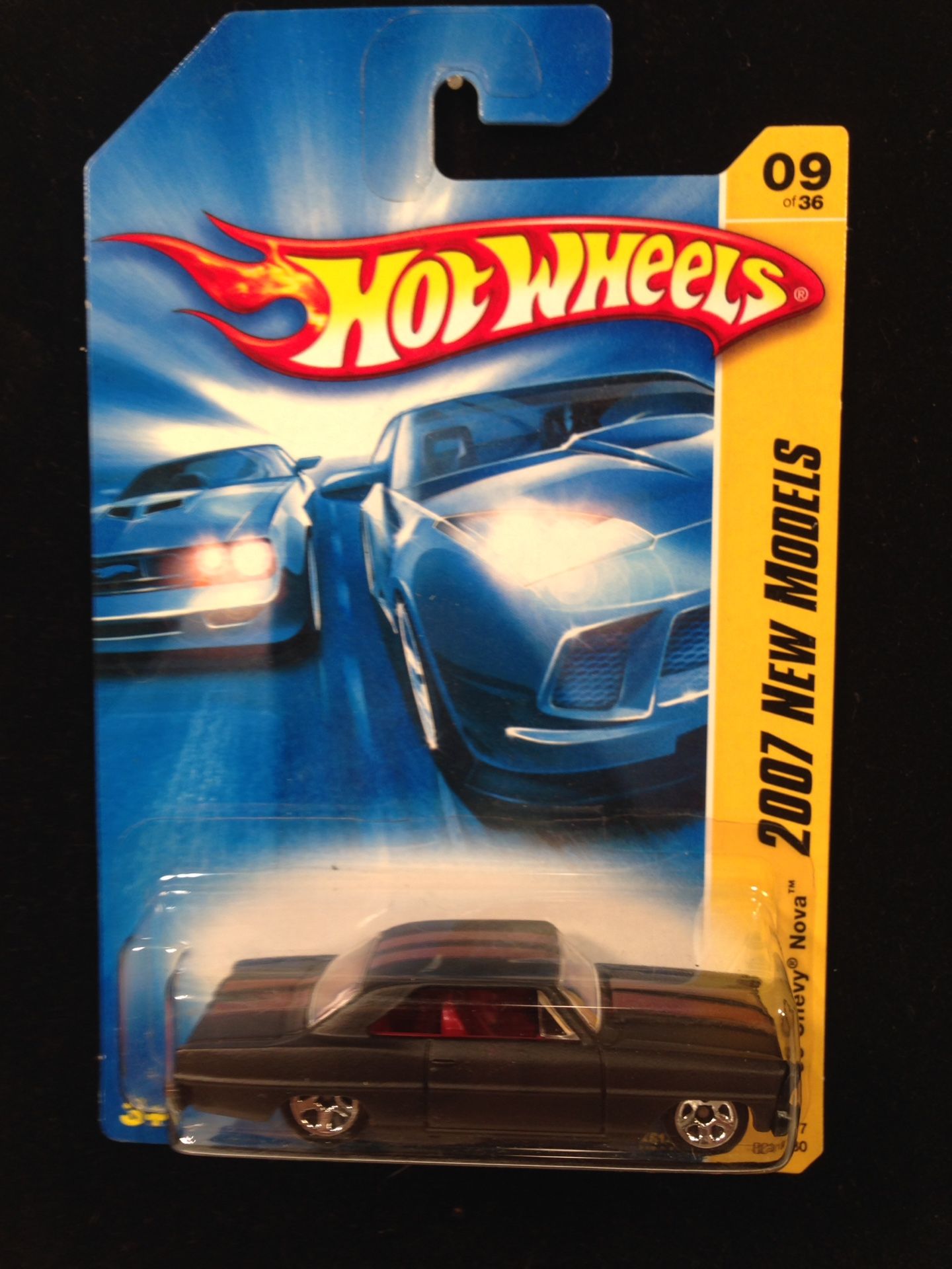 Hot Wheels 2007 New Models 1966 Chevy Nova • Black Grille/Chassis • Original Murder Nova • WILL SHIP NATIONWIDE •