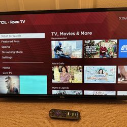 TCL 32-Inch 720p Roku Smart LED TV - Free Wall Mount