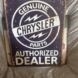 Chrysler metal sign