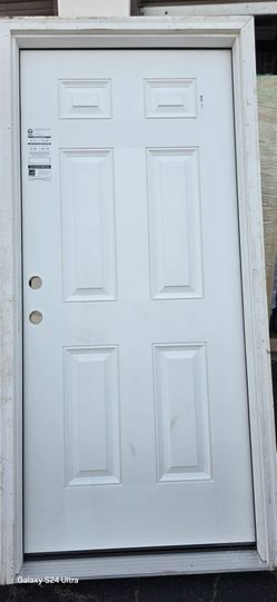 36 in. x 80 in. 6-Panel Right-Hand/Inswing Primed Fiberglass Prehung Front Door 4.5 Jam