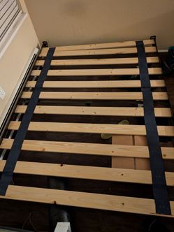 Full bed frame with slats