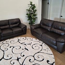 Leather Sofa And Loveseat (Like New)