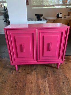 Pink credenza buffet storage shelf nightstand