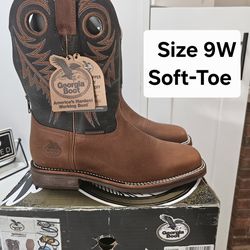 Georgia Soft Toe Work Boots Size 9W