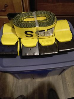 Qty 5  Winch Strap Flat Bed Hook 4x30ft (Part#340018)