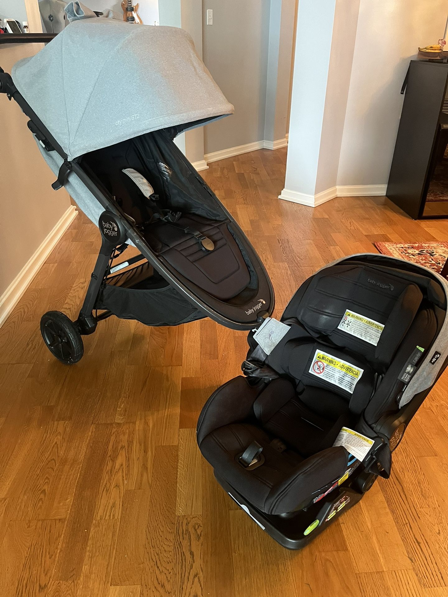 Baby Jogger City Mini GT With Infant Car Seat And Attachments