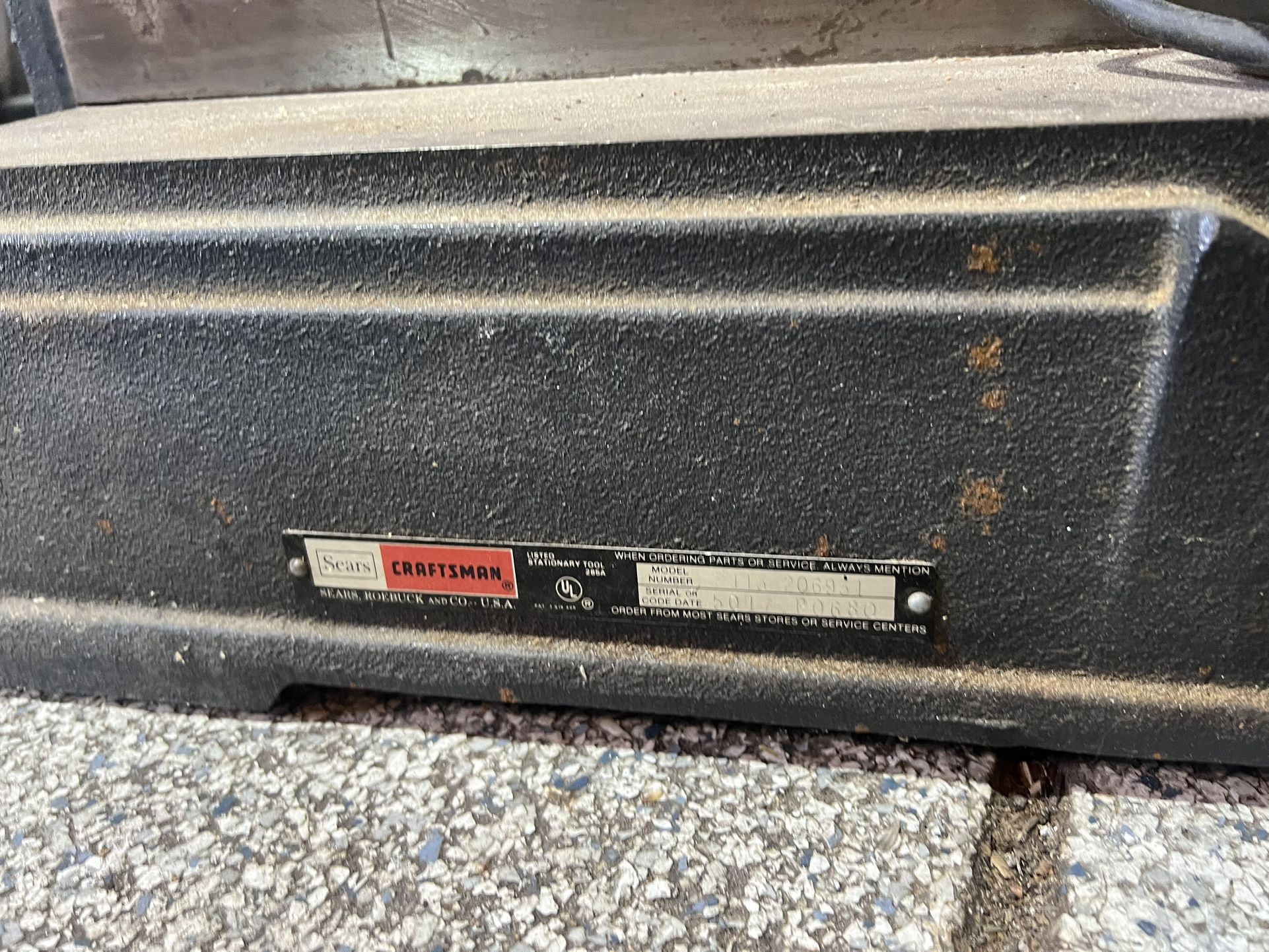 6 1/2” Sears Craftsman Jointer Model 113.206931 Jointer/planer With Legs And Motor.