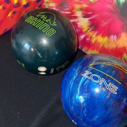 Green Rhino and Plastic ball Combo Bowling ball