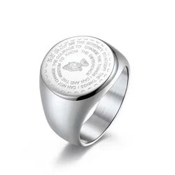 Serenity Prayer Signet Stainless Steel Ring