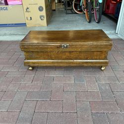 Antique Storage Chest On Wheels 