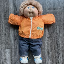 Vintage Coleco 1982 Cabbage Patch Kids Doll w/Jeans, Shirt, Jacket Outfit Socks & Shoes