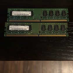 2x 1GB DDR2 PC2-6400U RAM - Infineon/Hynix 
