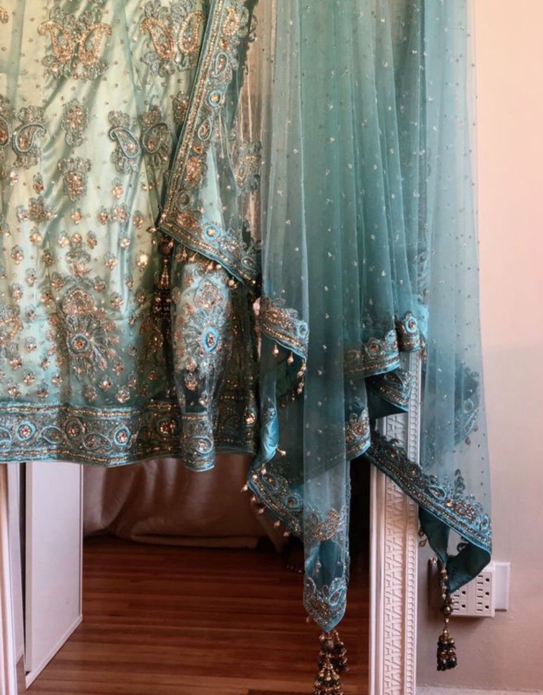 Blue lehenga sari Indian dress