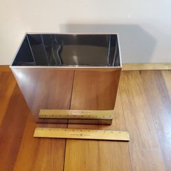 Chrome Reflective Flawless Mirror 10.5x10.5x6.5" Rectangle Waste Can Garbage Bucket Dust Bin NEW