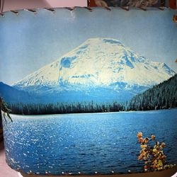 Vintage 1950s Helmscene Nature Television Lamp Lake Scene "Mount St Helens"